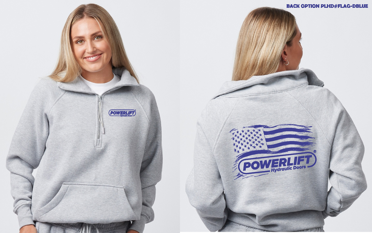 EZ311 - Ladies Boxy Half Zip/FULL ZIP -  Fleece - POWERLIFT PRINTED.