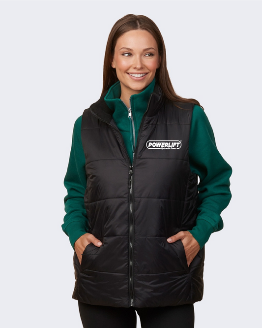 EZ614 - Ladies Puffer Vest - PLHD-PP-EMBROIDERED
