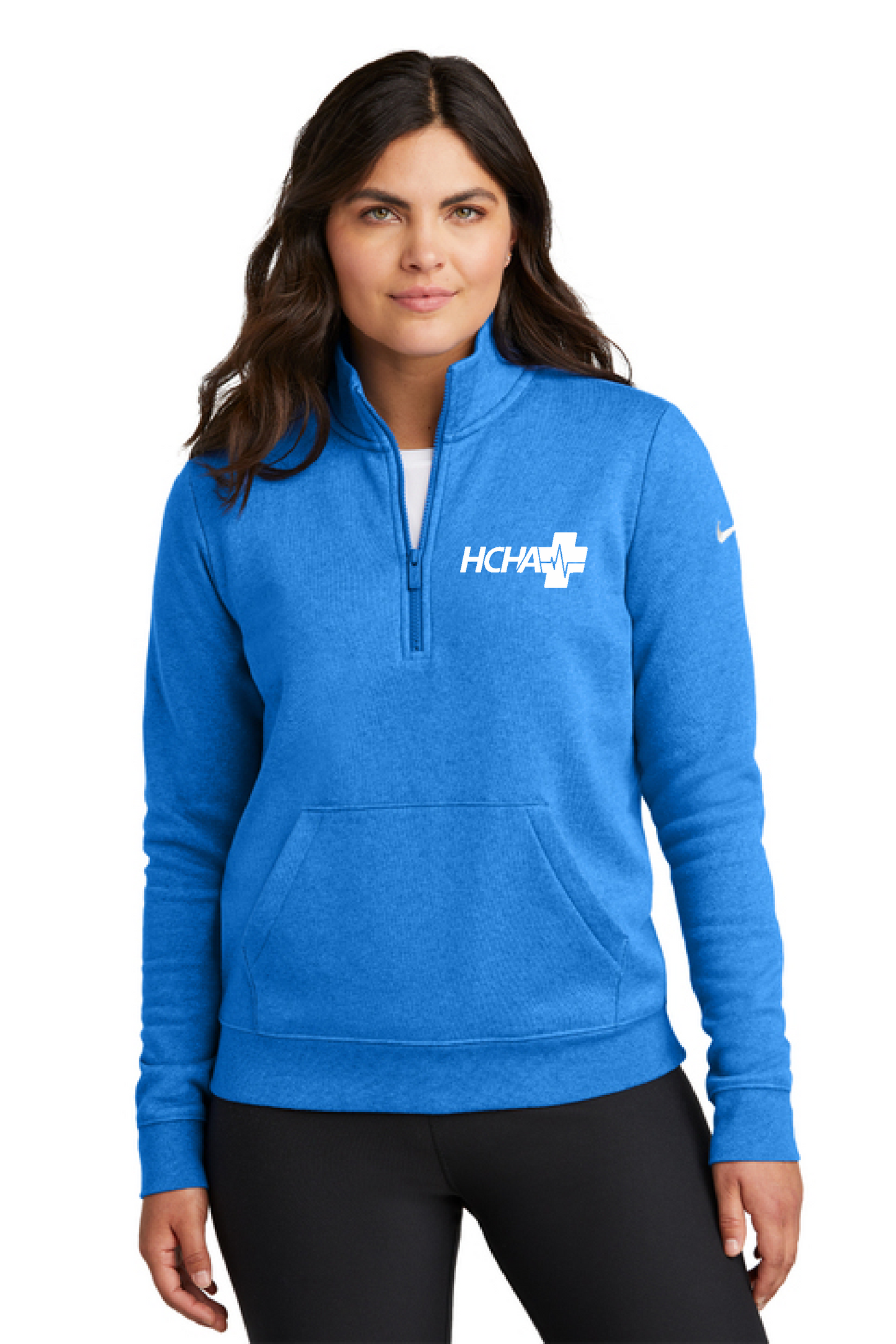 HCHA - NKDX6720 - Nike Women's Club Fleece Sleeve Swoosh 1/2-Zip - PRINTED